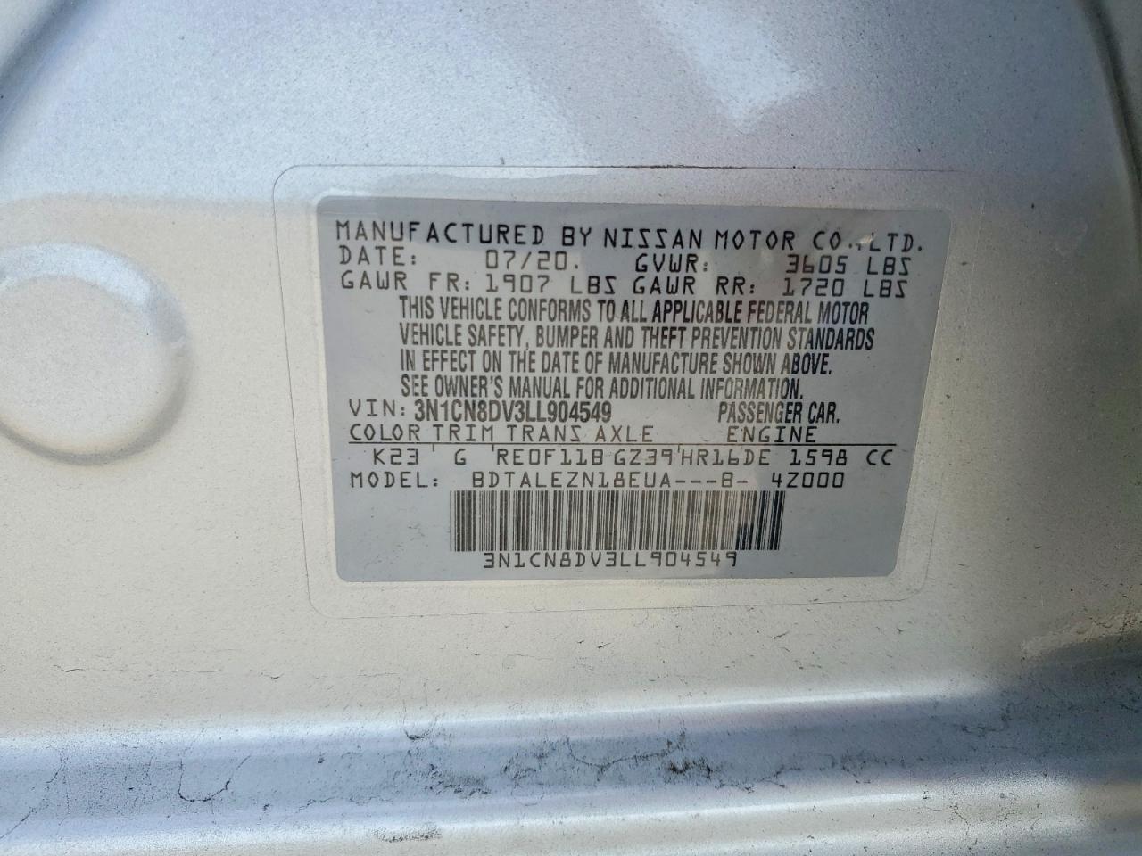 2020 NISSAN VERSA
