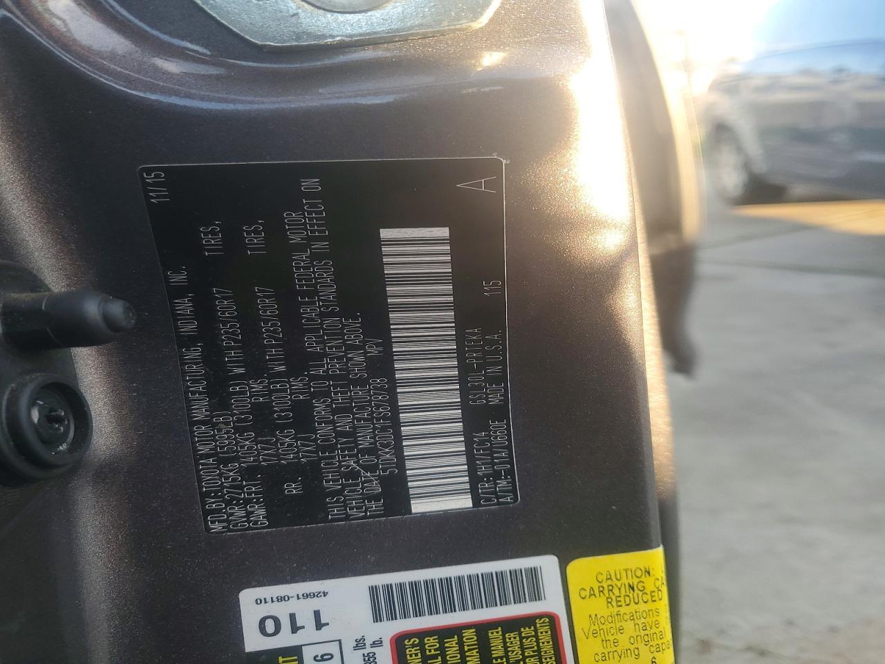 2015 TOYOTA SIENNA