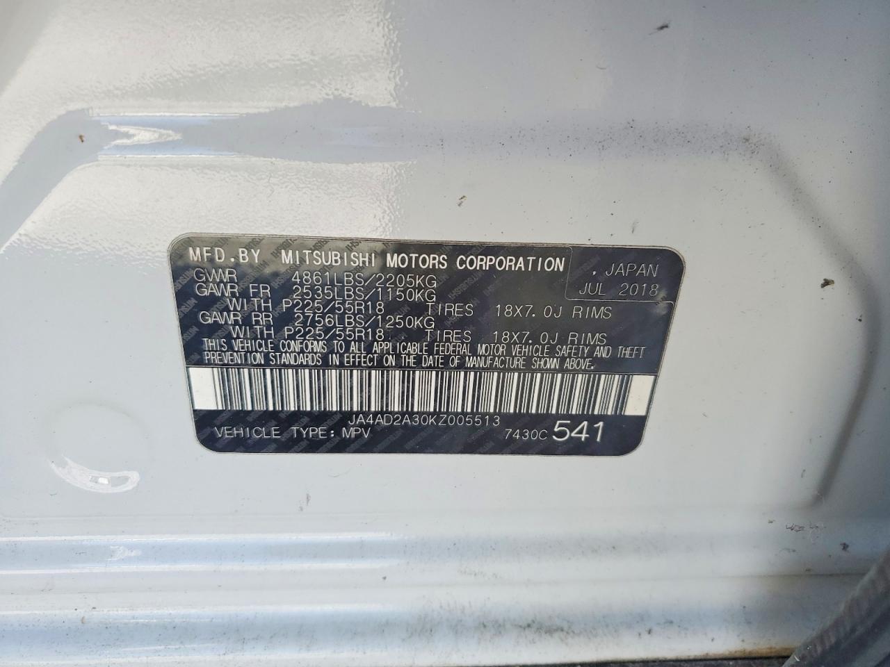 2019 MITSUBISHI outlander
