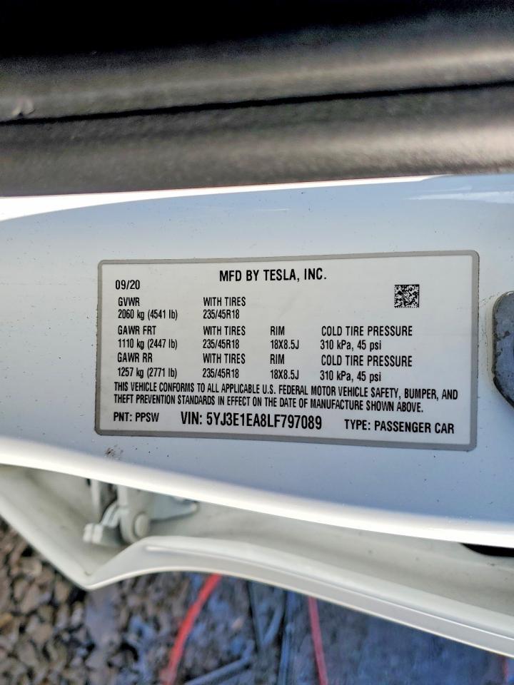 2020 TESLA MODEL 3