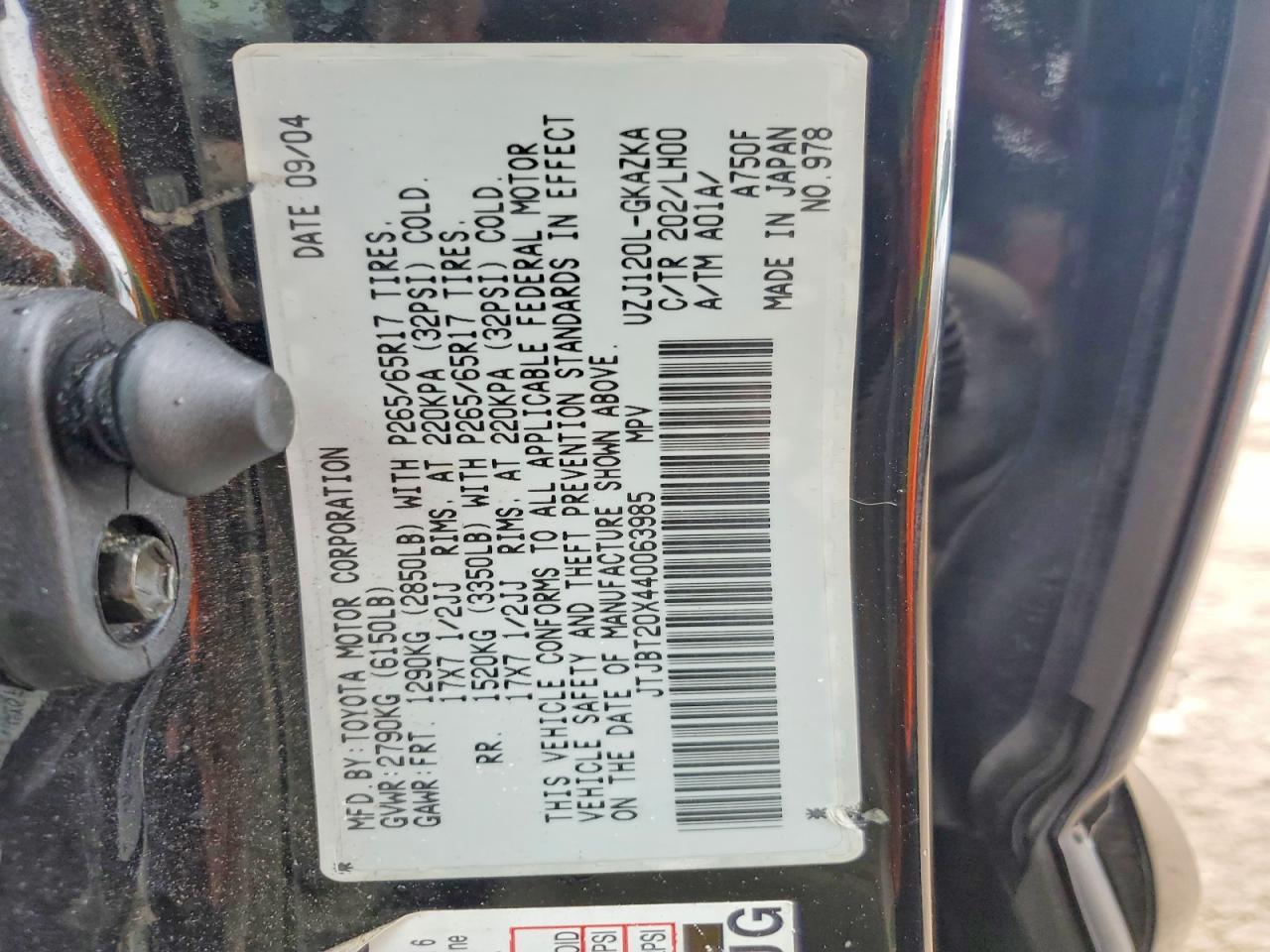 2004 LEXUS Gx 470