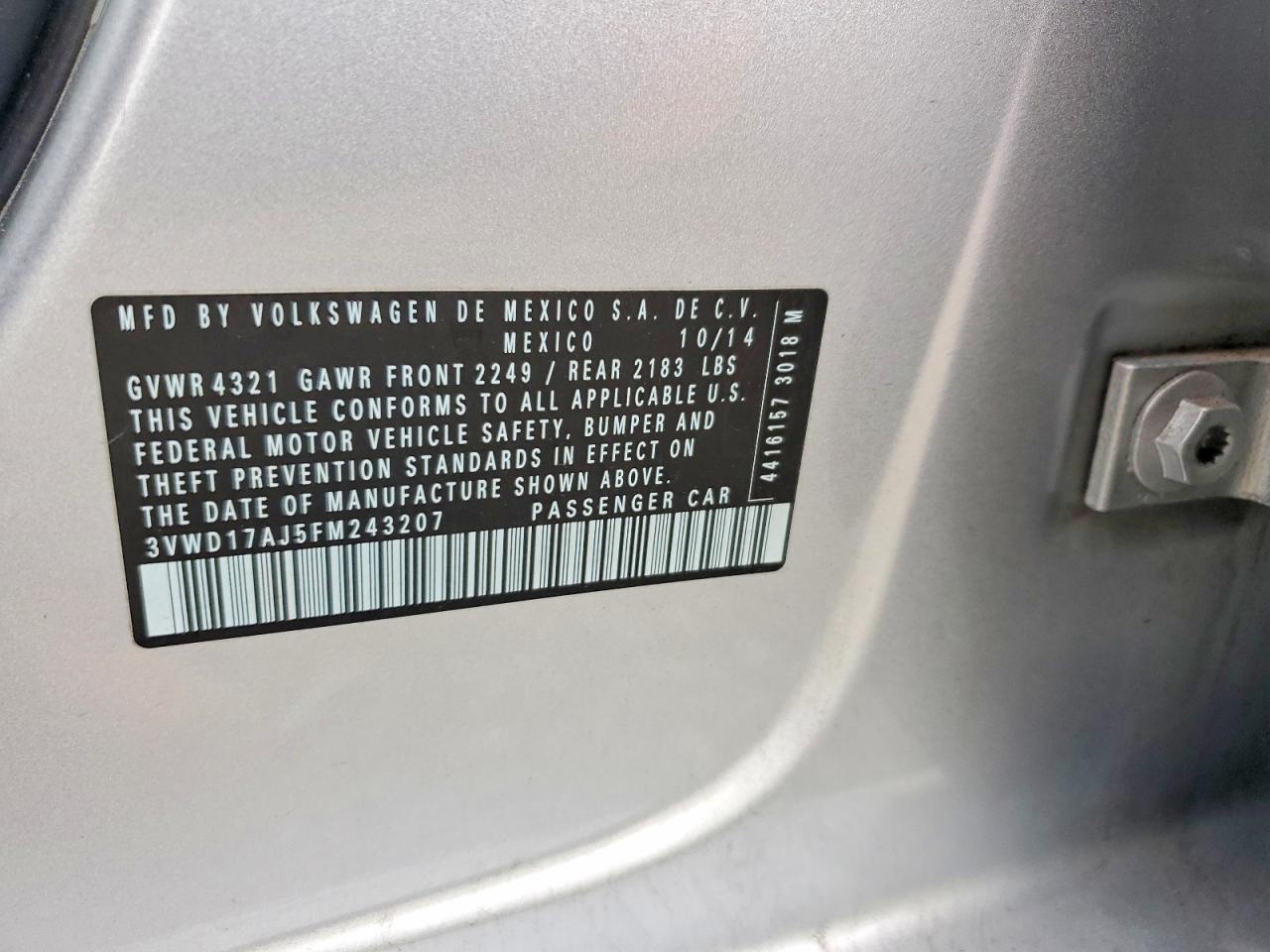2015 VOLKSWAGEN JETTA