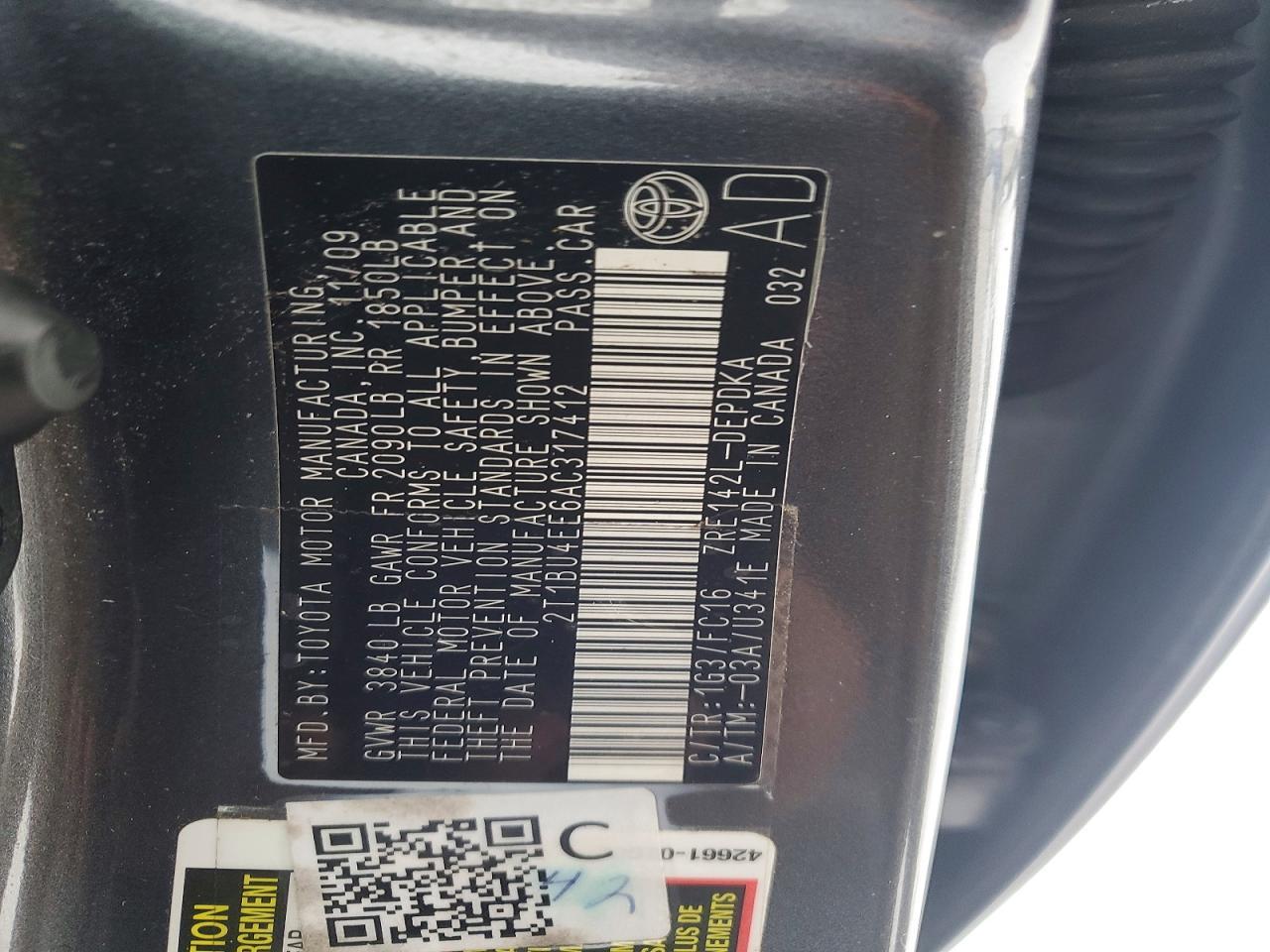 2010 TOYOTA COROLLA
