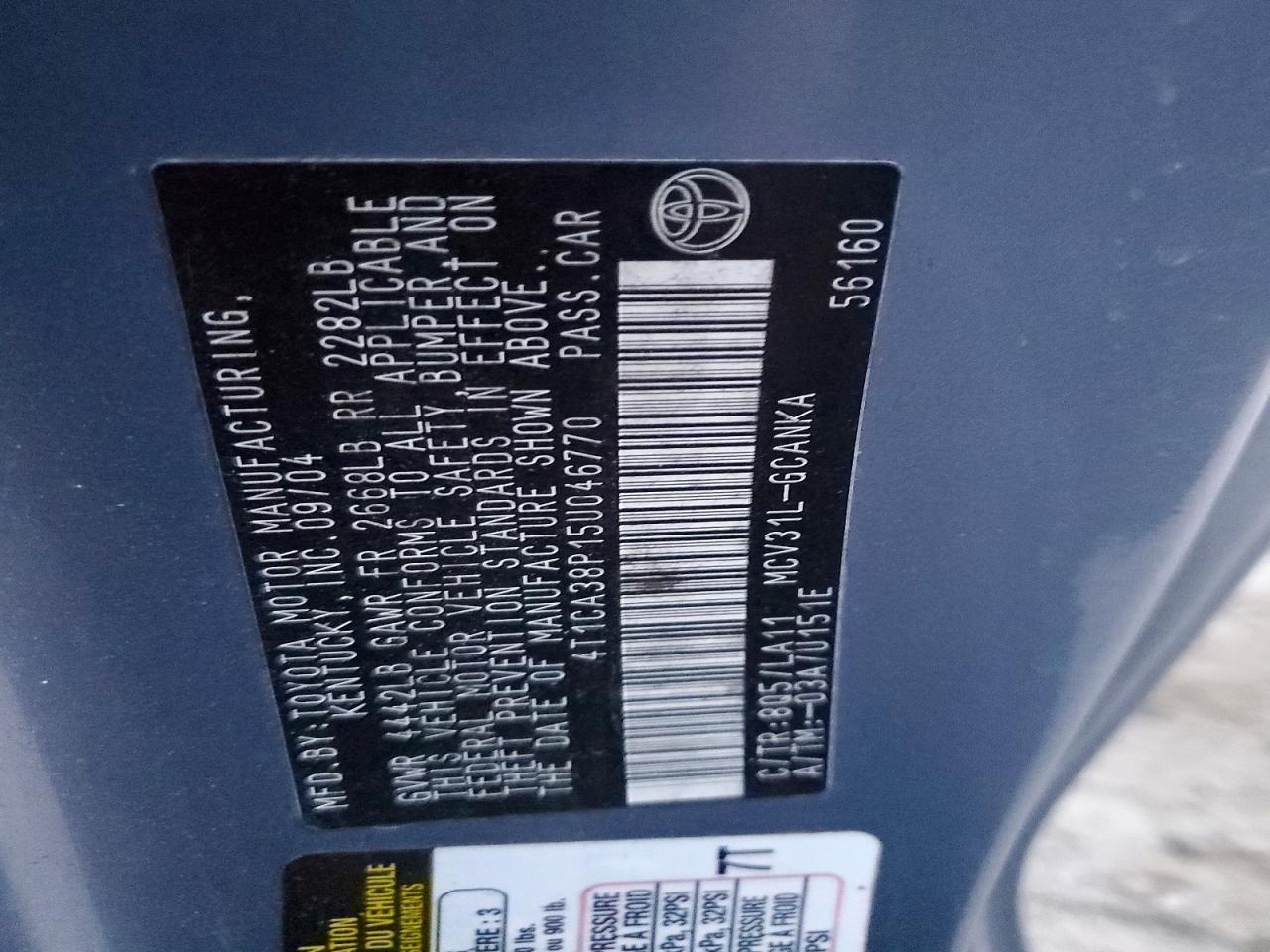 2005 TOYOTA CAMRY