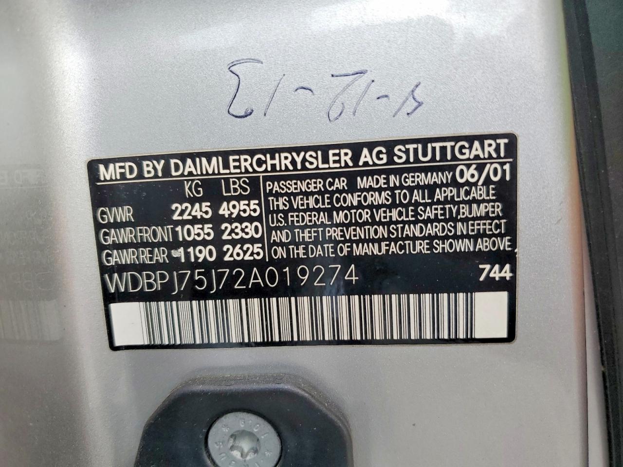 2002 MERCEDES-BENZ CL-Class