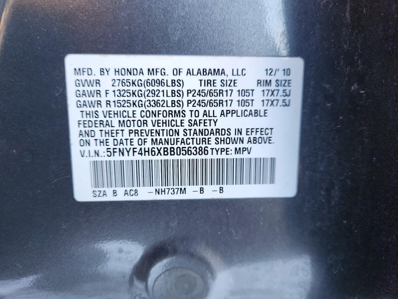 2011 HONDA PILOT