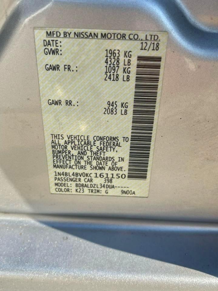 2019 NISSAN ALTIMA