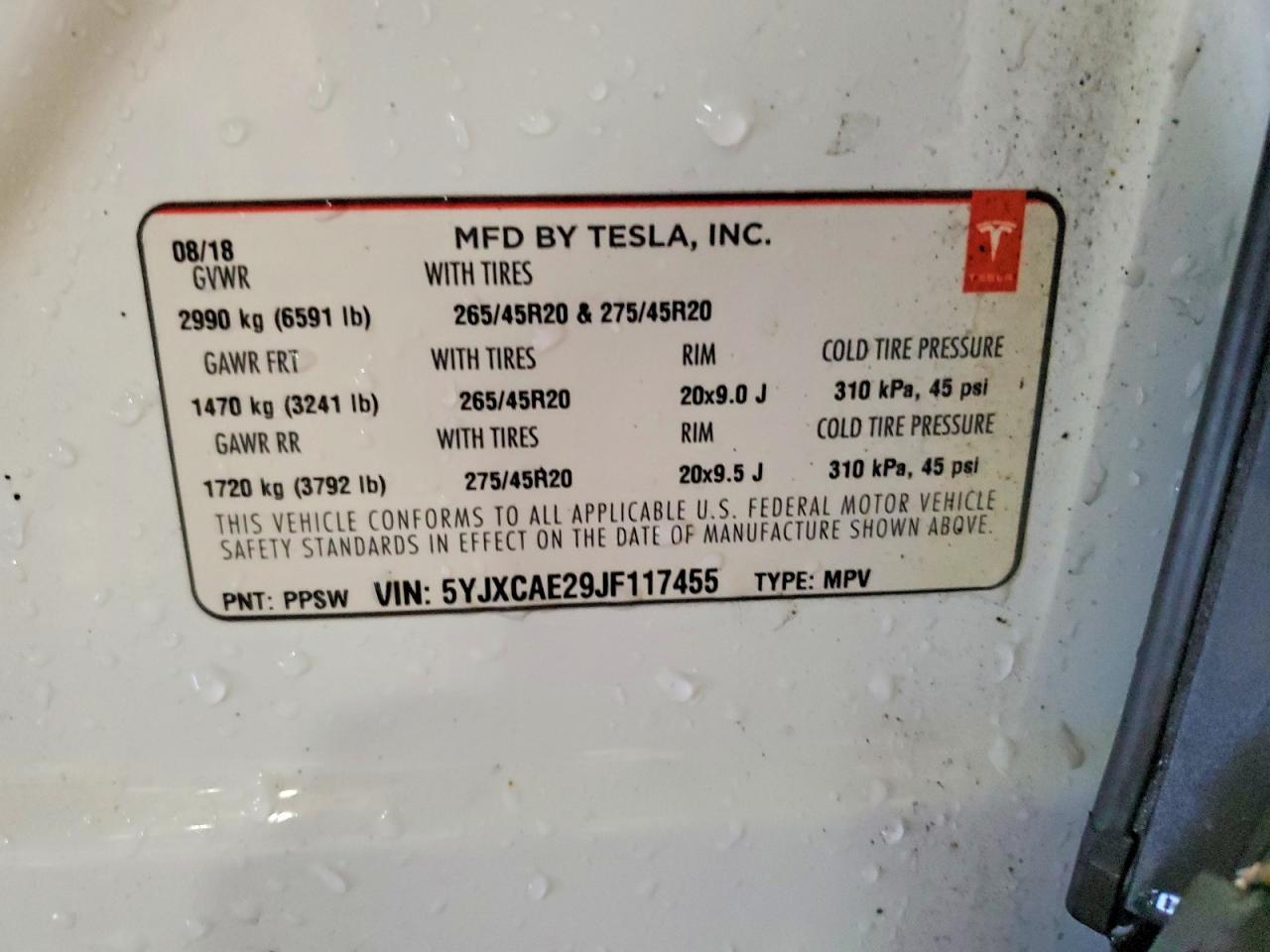 2018 TESLA MODEL X