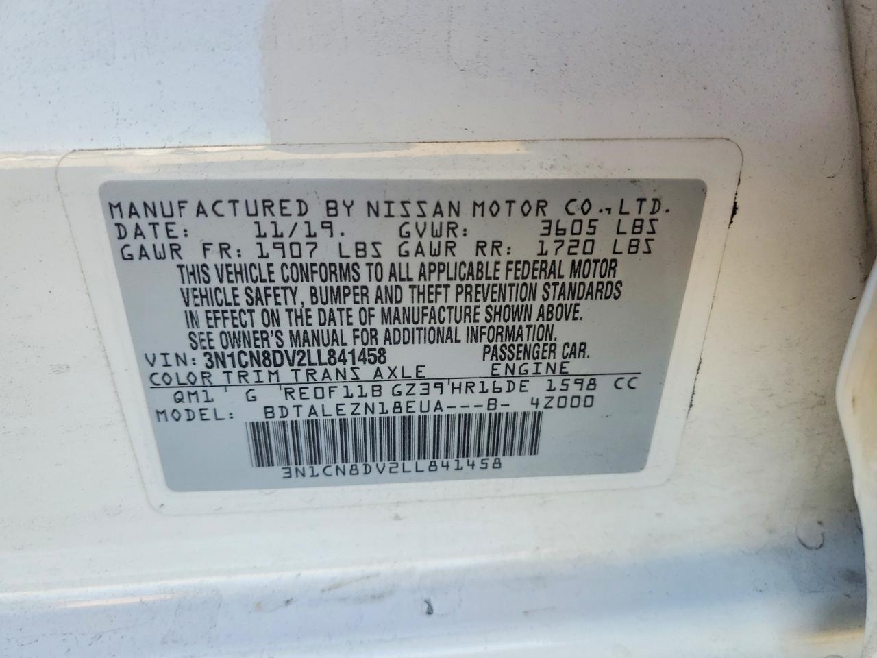 2020 NISSAN VERSA