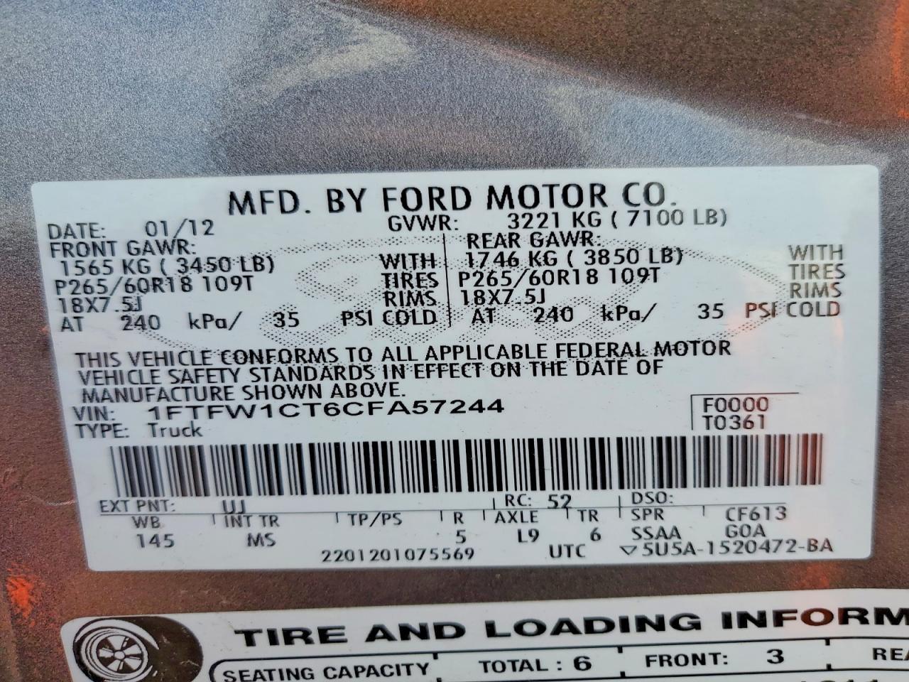 2012 FORD F-150
