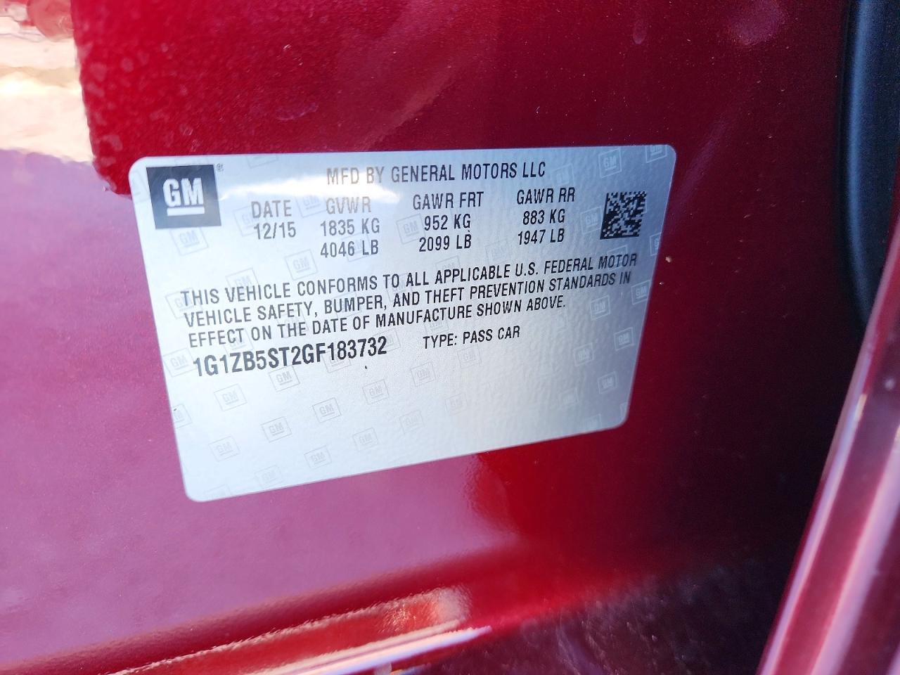 2016 CHEVROLET MALIBU