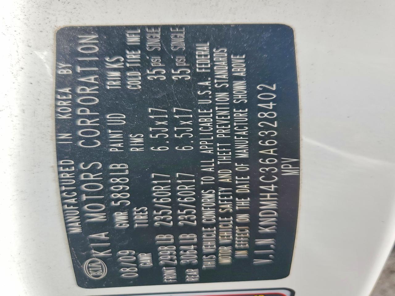 2010 KIA SEDONA
