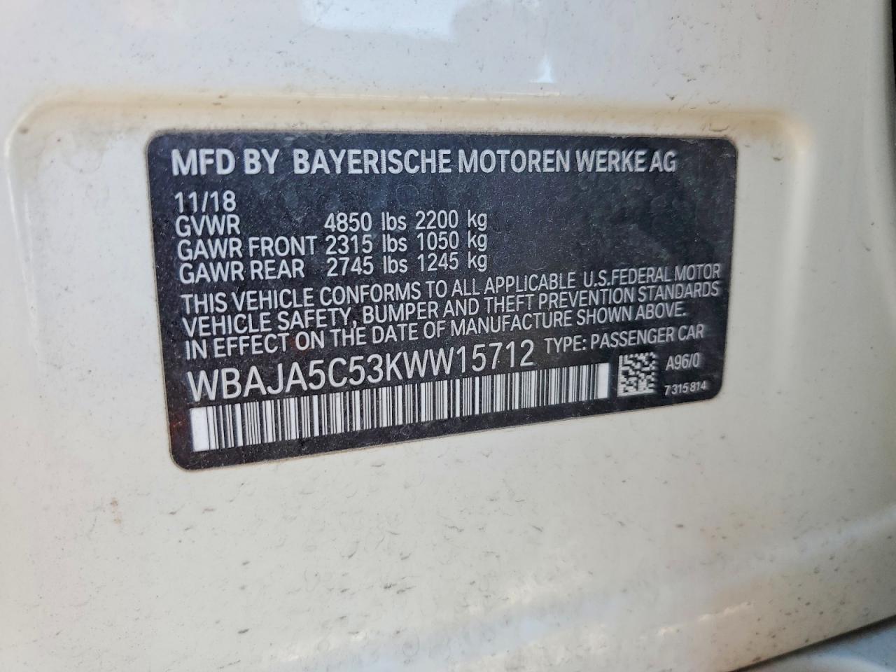 2019 BMW 5 series
