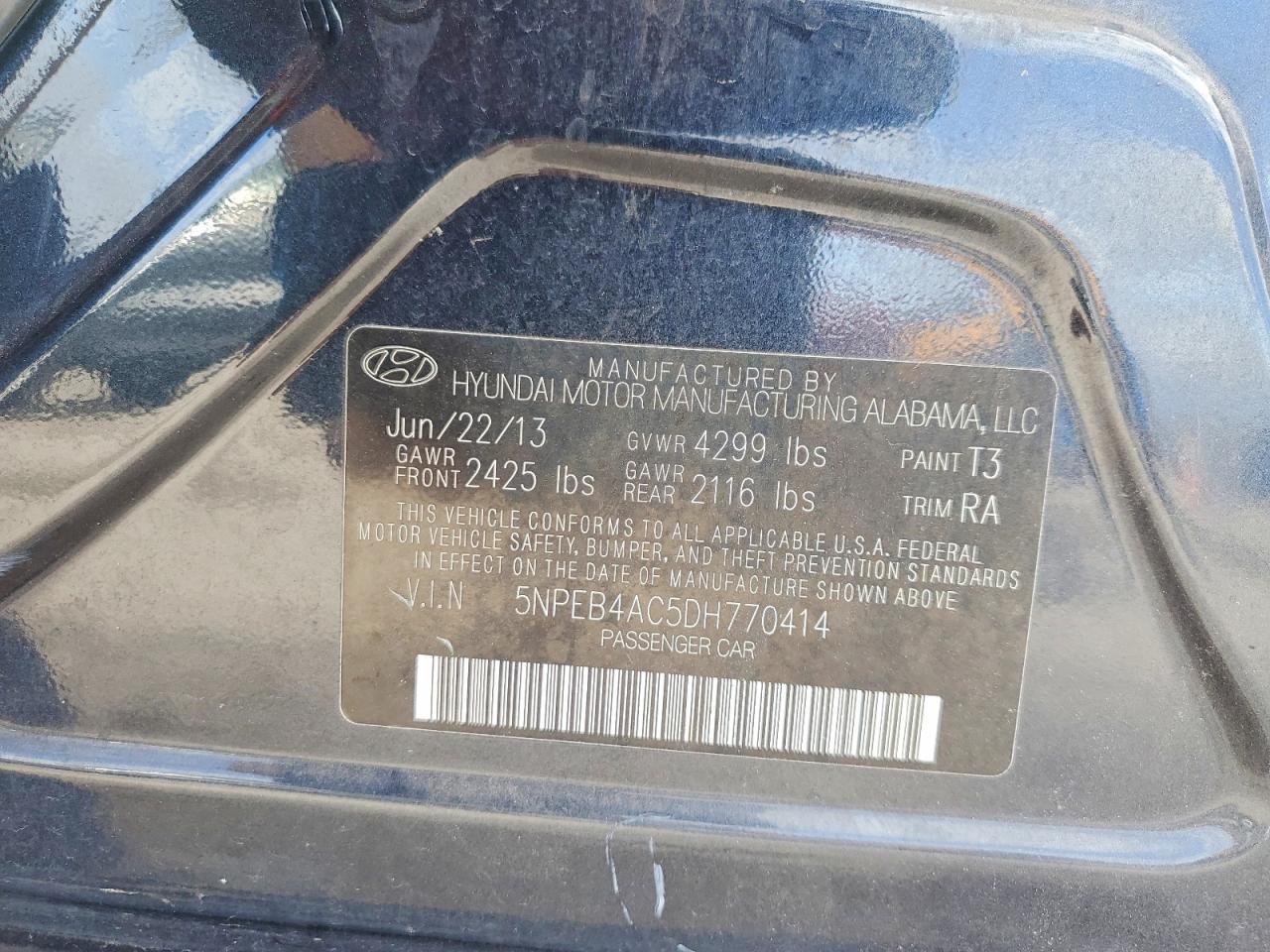 2013 HYUNDAI SONATA