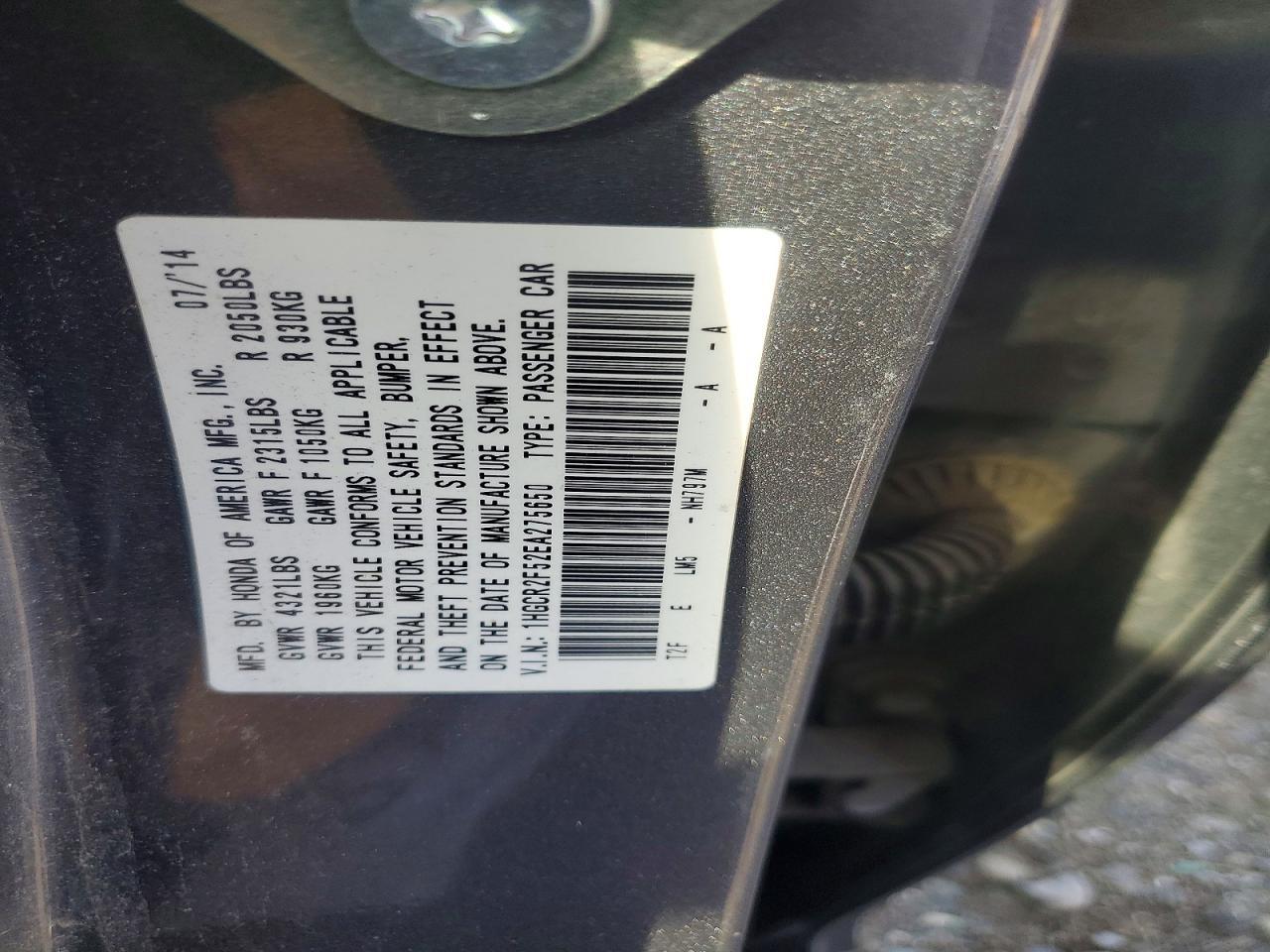 2014 HONDA ACCORD