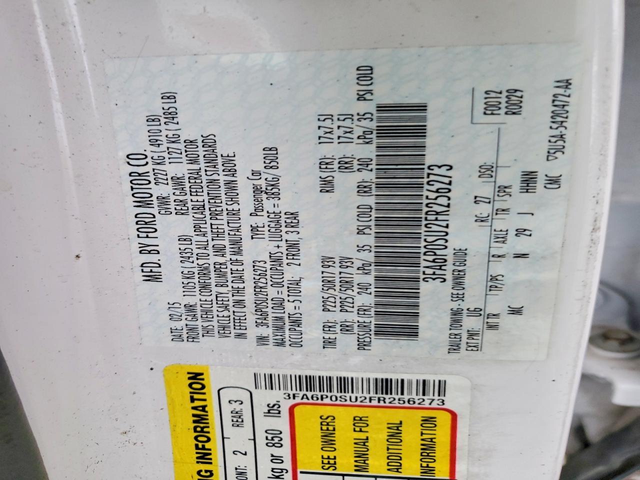 2015 FORD FUSION