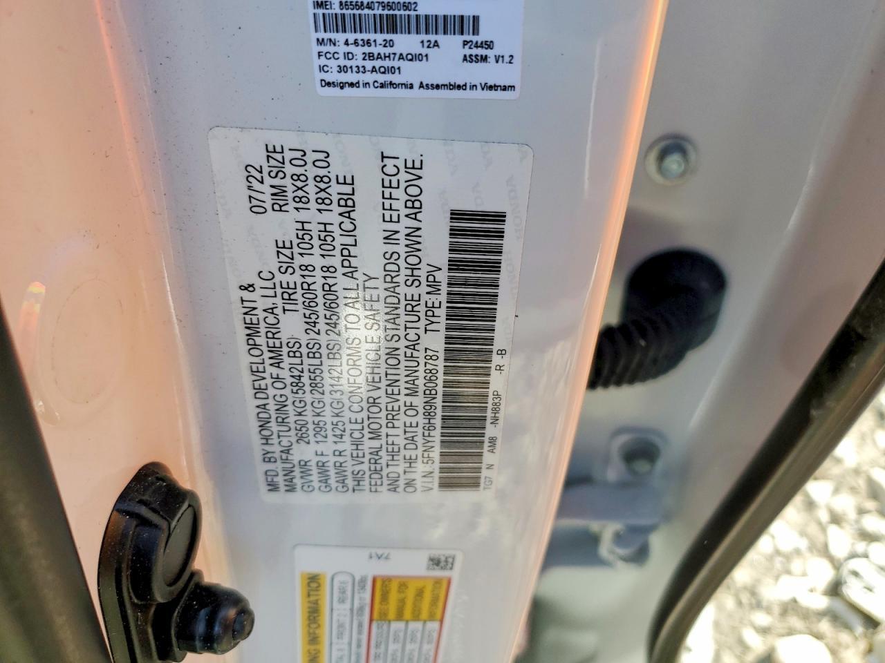 2022 HONDA PILOT