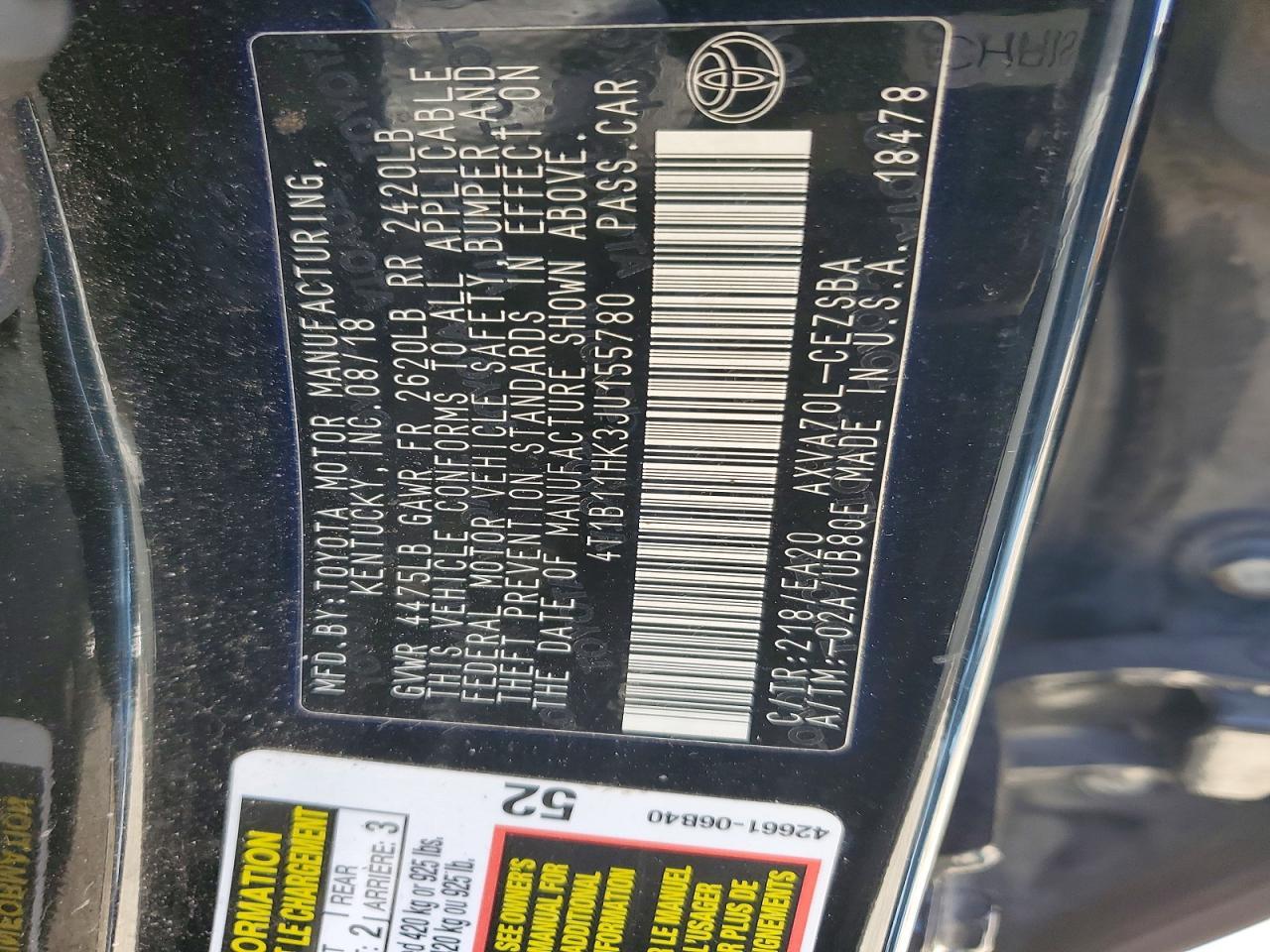 2018 TOYOTA CAMRY