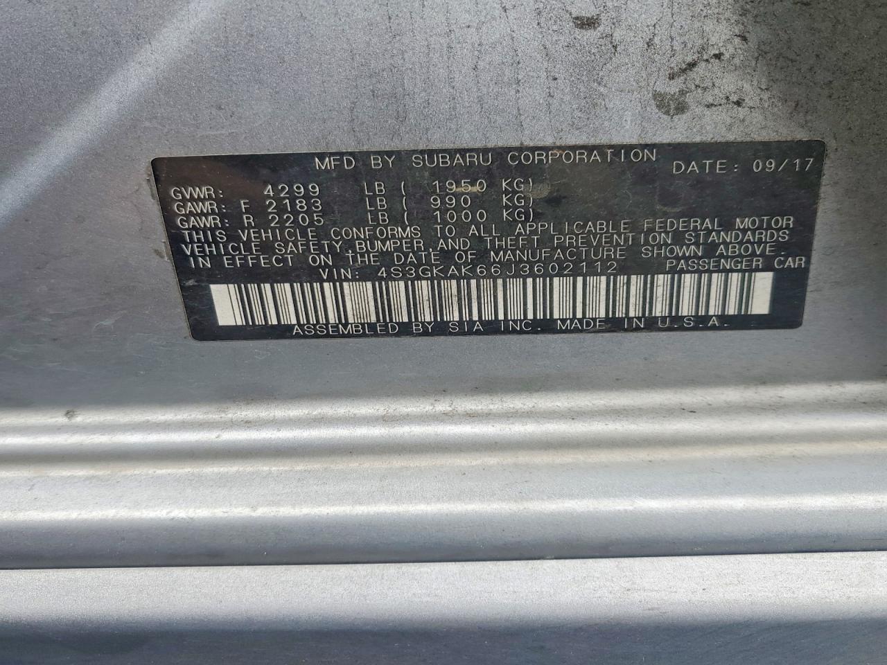 2018 SUBARU IMPREZA