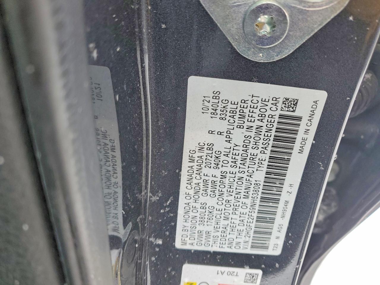 2022 HONDA CIVIC