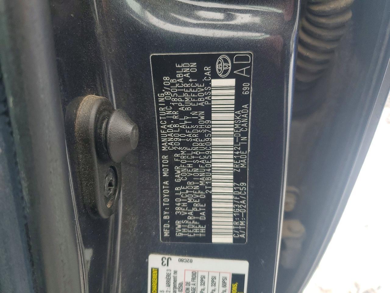 2009 TOYOTA COROLLA
