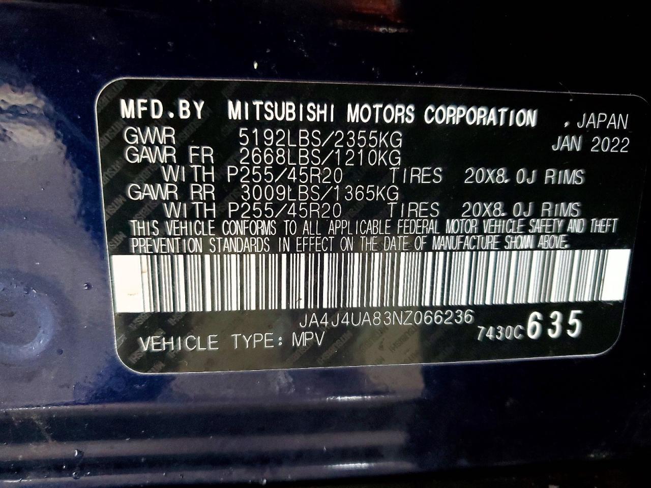 2022 MITSUBISHI outlander