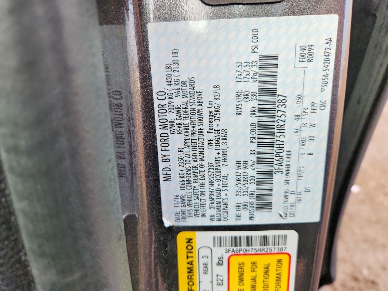 2017 FORD FUSION