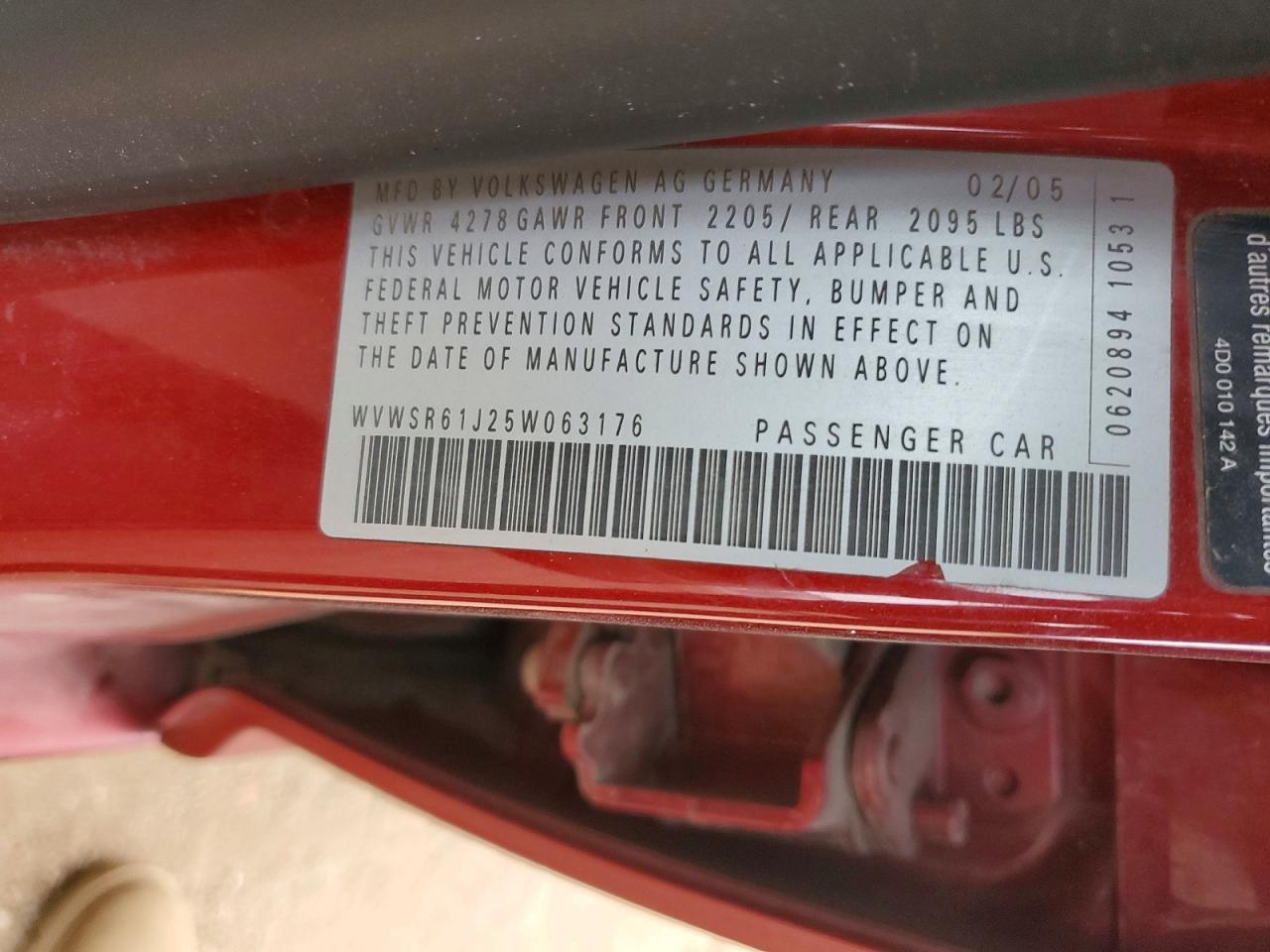 2005 VOLKSWAGEN JETTA