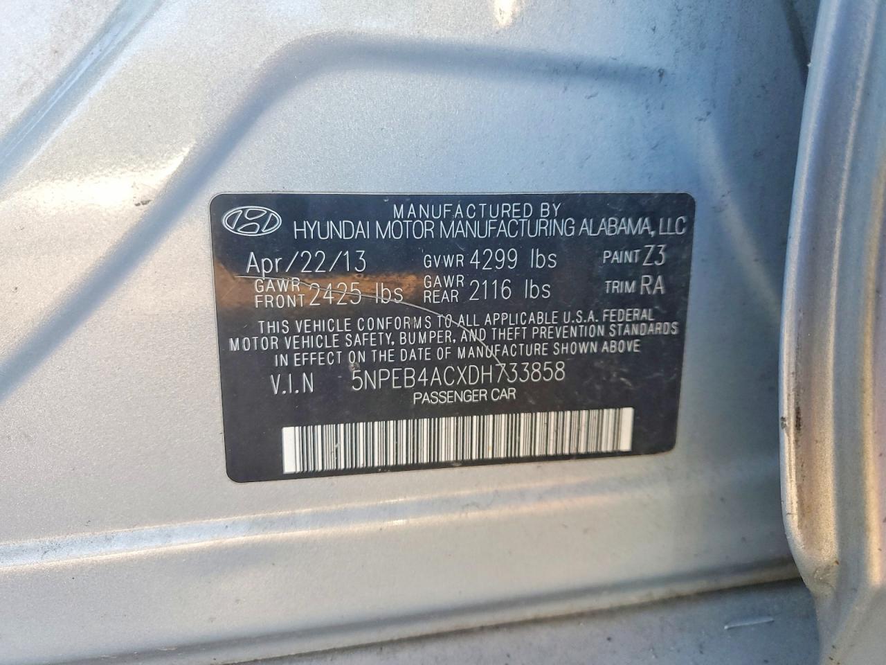2013 HYUNDAI SONATA
