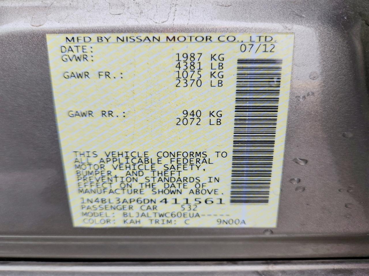 2013 NISSAN ALTIMA