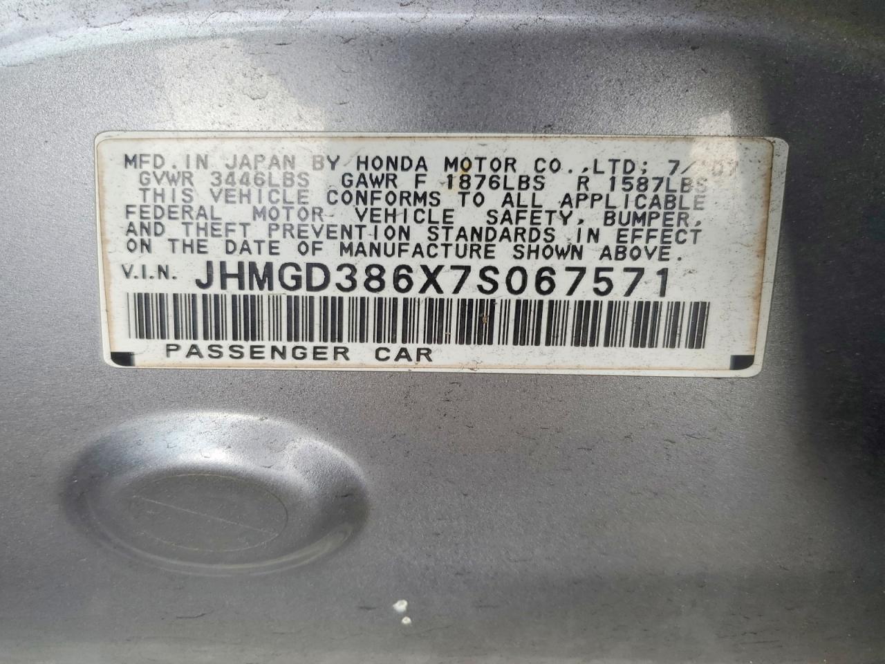 2007 HONDA FIT