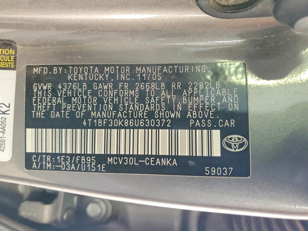 2006 TOYOTA CAMRY