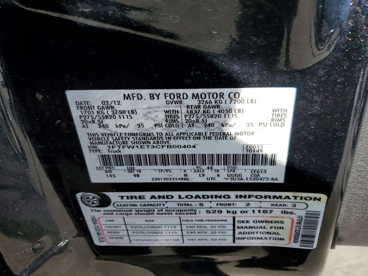 2012 FORD F-150