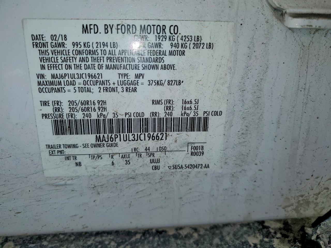 2018 FORD EcoSport