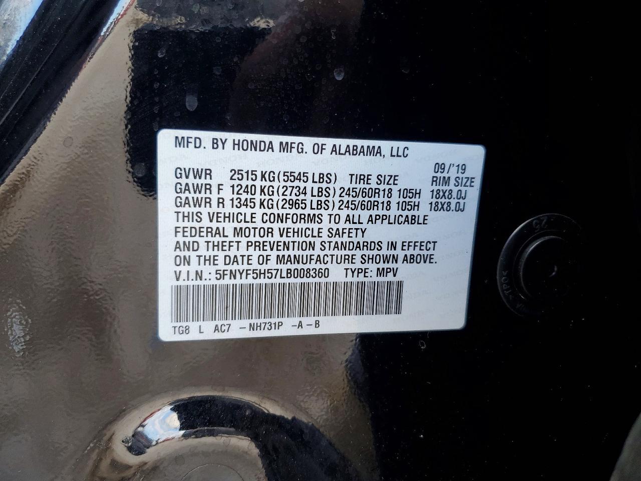 2020 HONDA PILOT