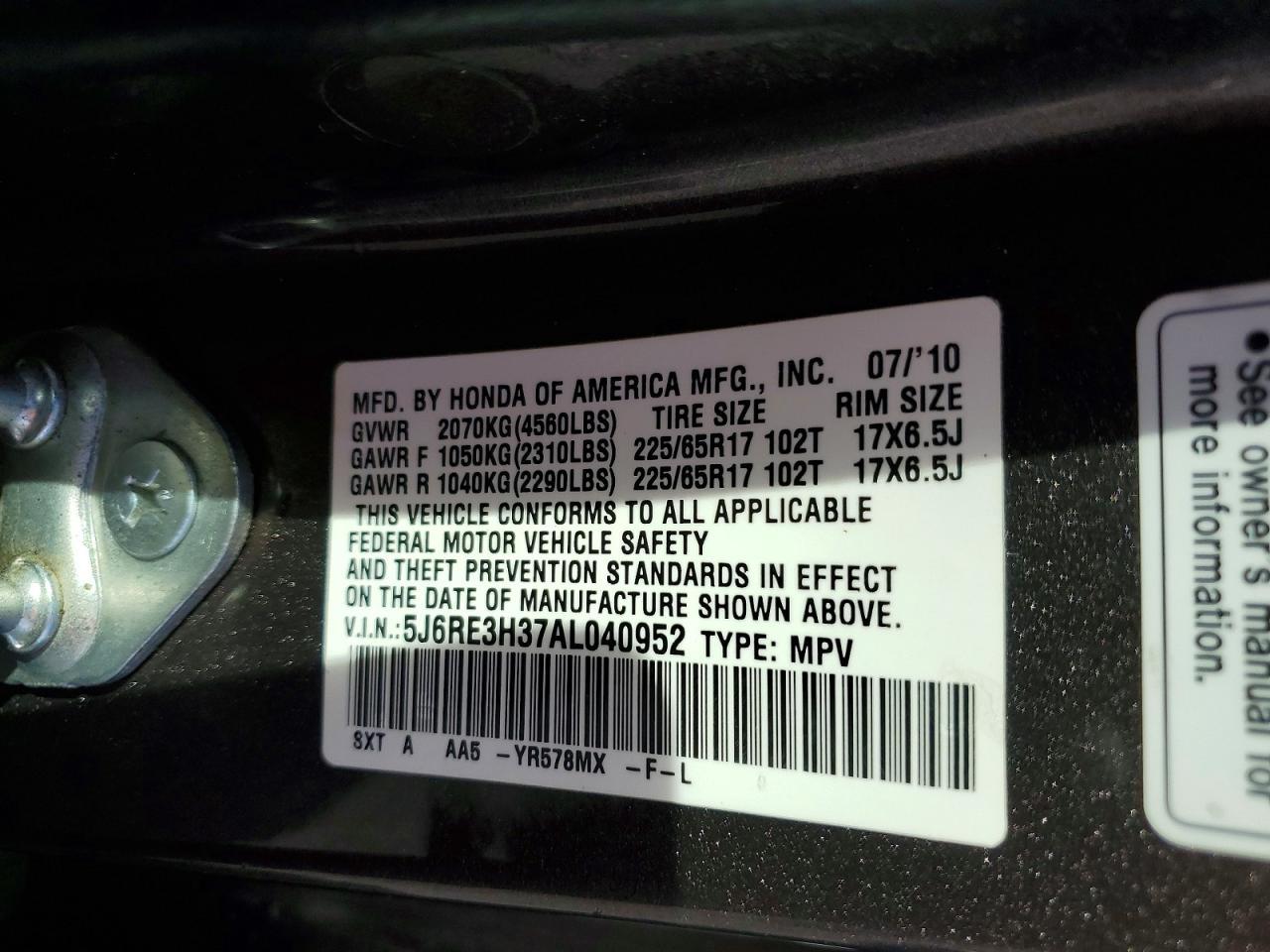 2010 HONDA CR-V