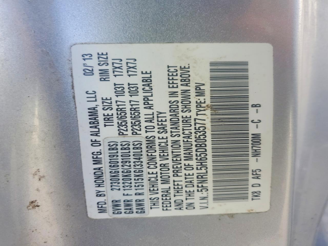 2013 HONDA ODYSSEY