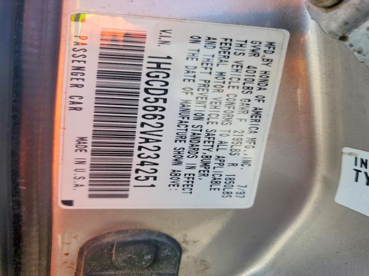 1997 HONDA ACCORD