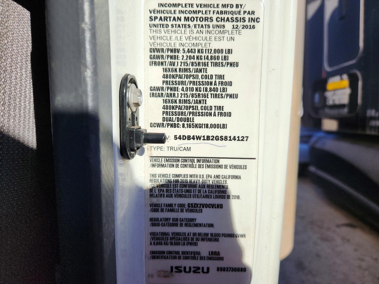 2016 ISUZU NPR