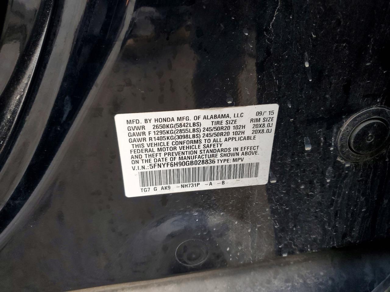 2016 HONDA PILOT