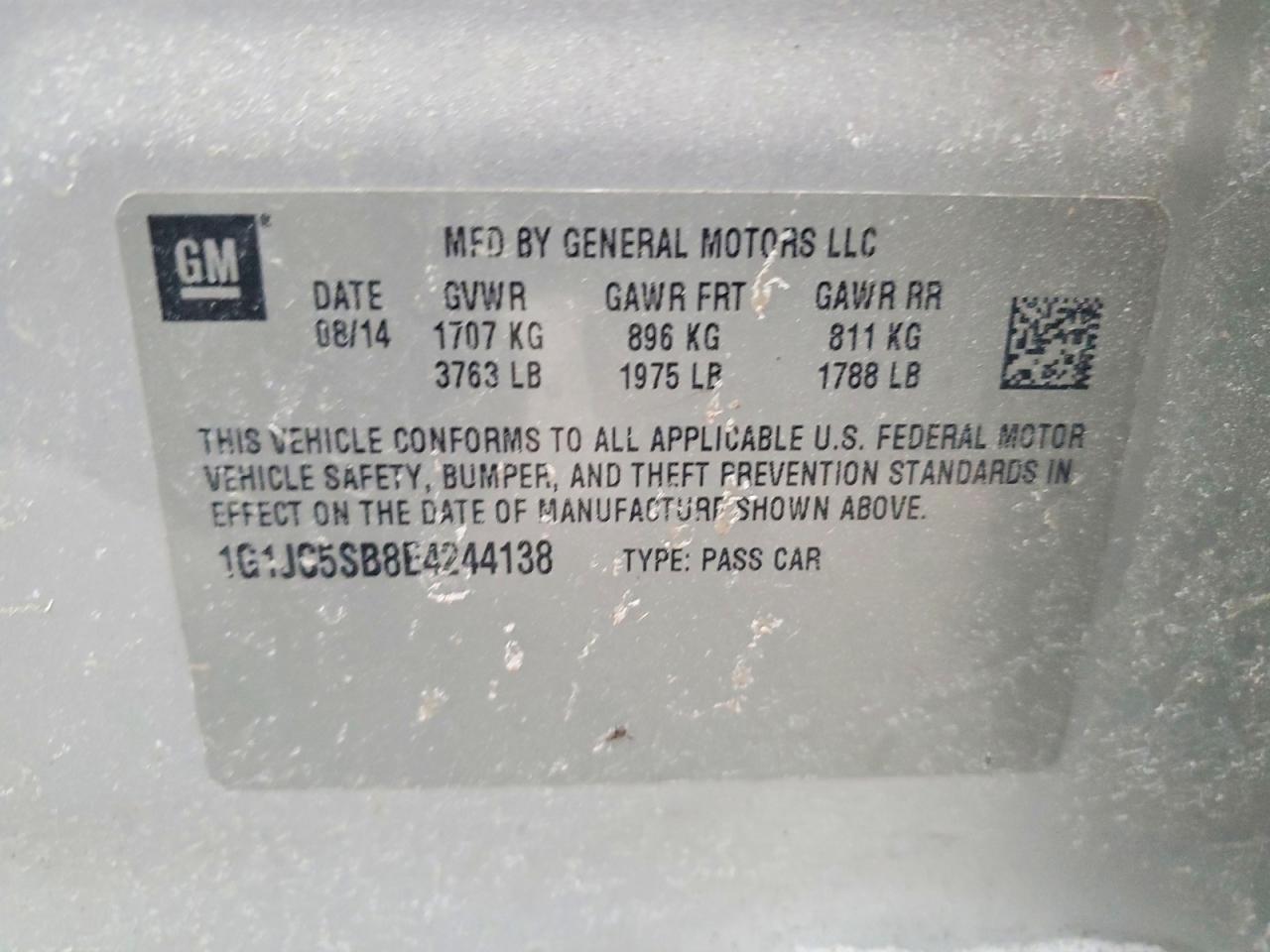 2014 CHEVROLET SONIC