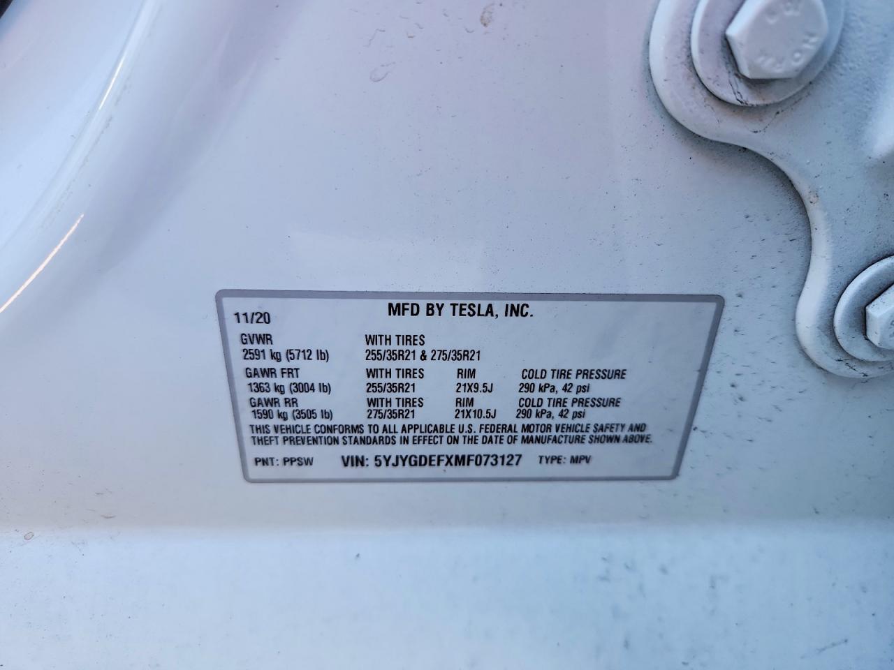 2021 TESLA MODEL Y