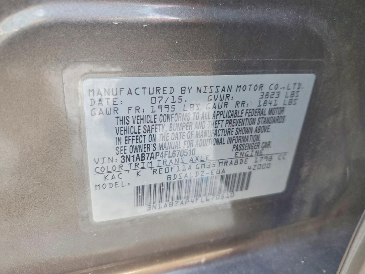 2015 NISSAN SENTRA