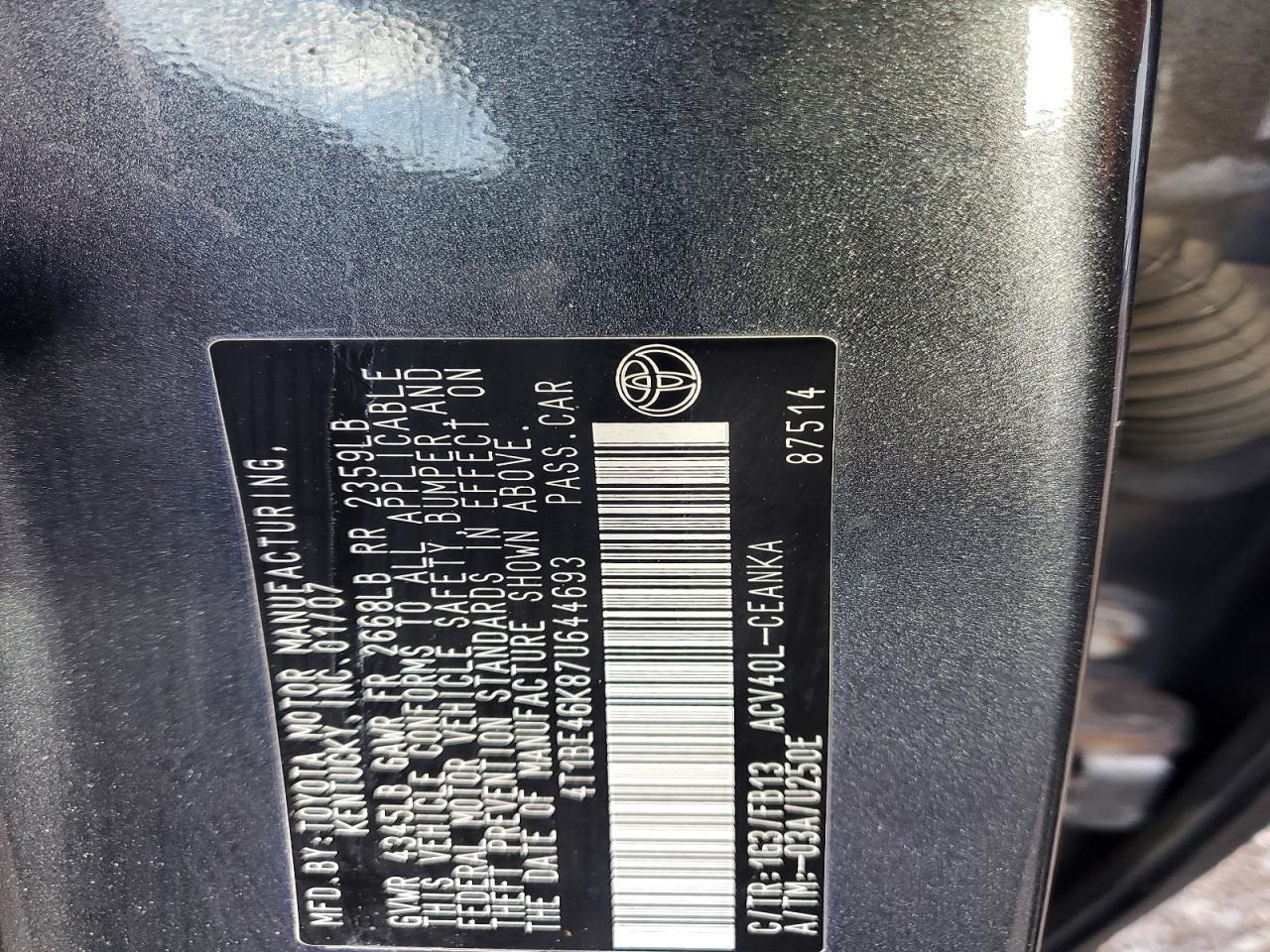 2007 TOYOTA CAMRY