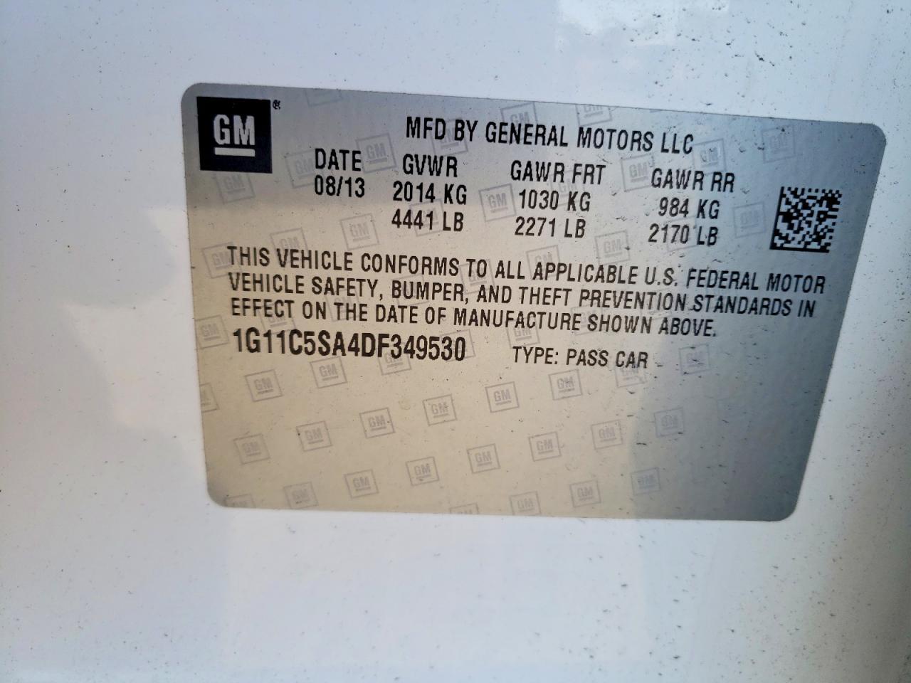 2013 CHEVROLET MALIBU