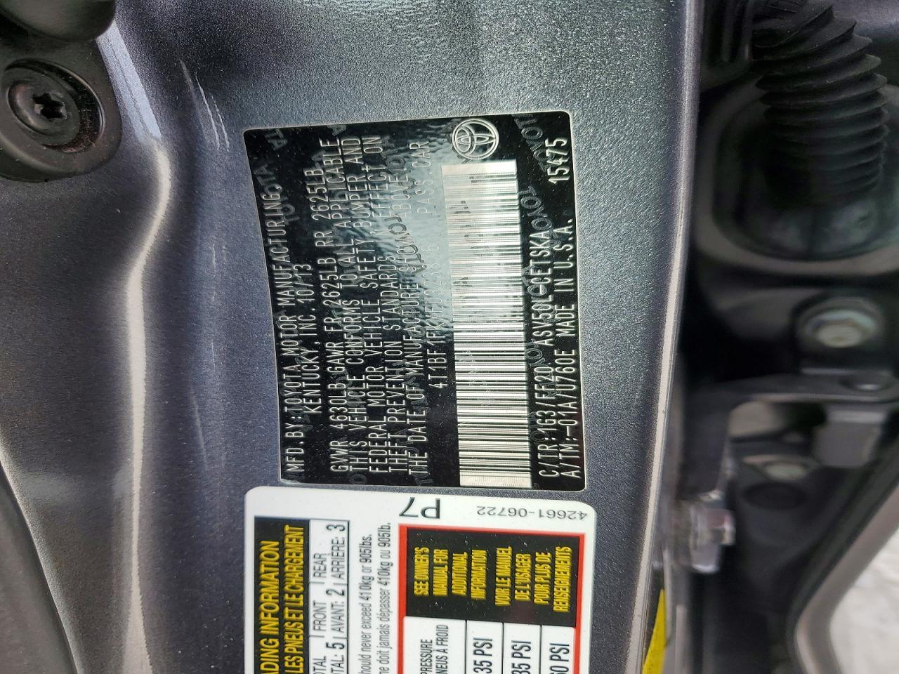 2014 TOYOTA CAMRY