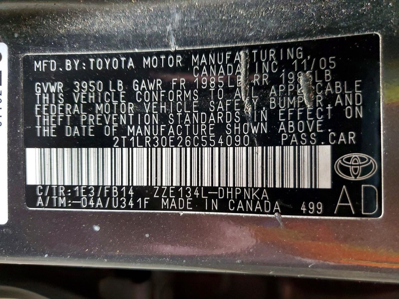 2006 TOYOTA COROLLA