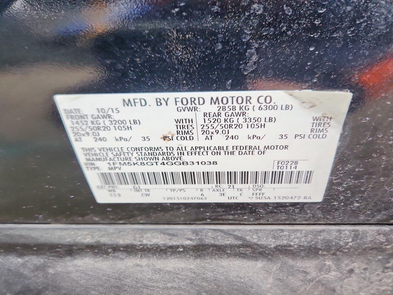 2016 FORD Explorer Sport Trac
