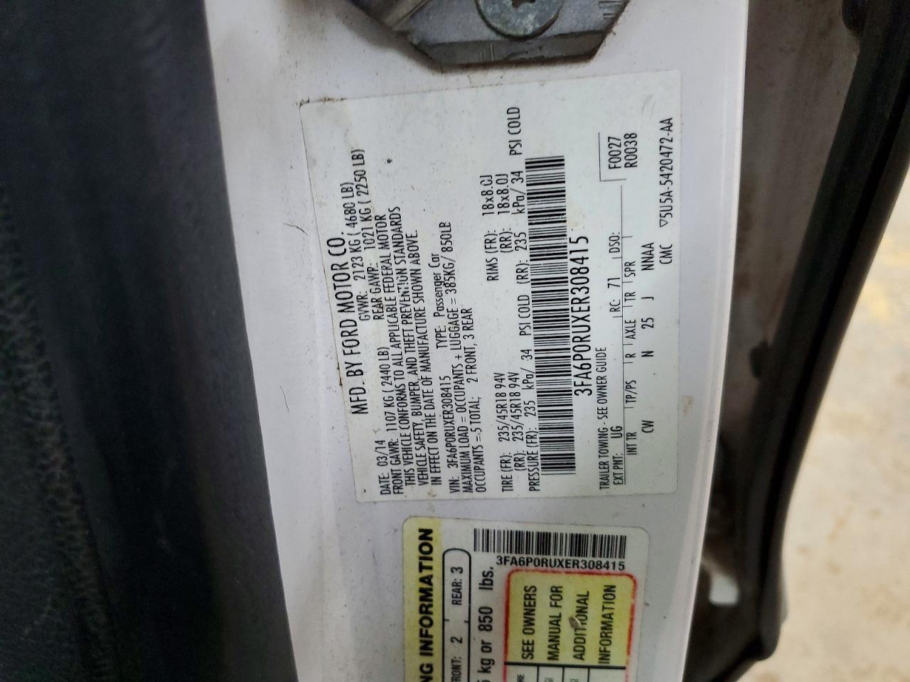 2014 FORD FUSION