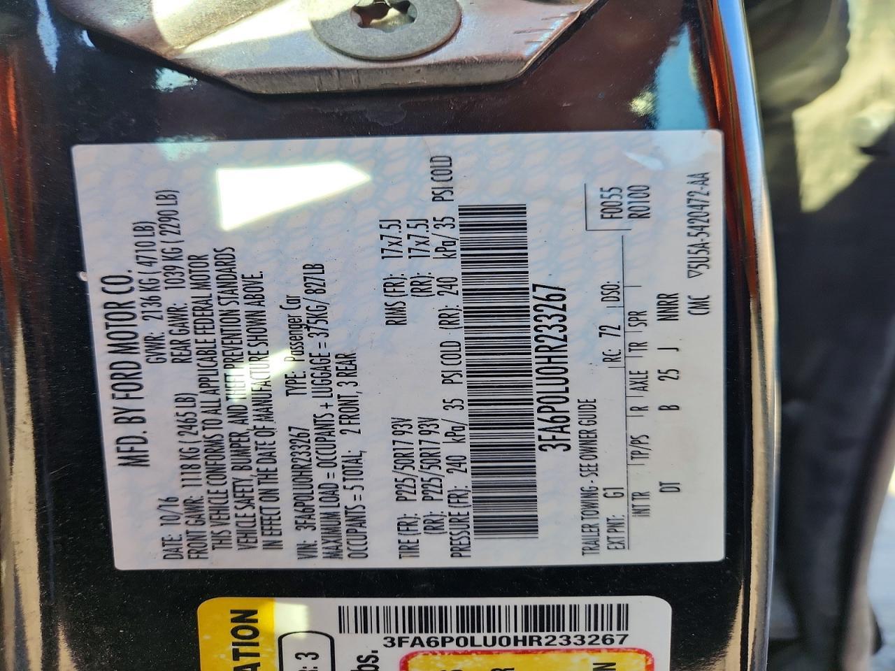 2017 FORD FUSION